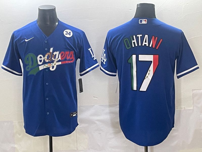 Men 2025 Los Angeles Dodgers #17 Ohtani Blue Nike MLB Jersey style 71511->los angeles dodgers->MLB Jersey